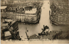 Carte postale ancienne Crue de la Seine - 29 Janvier 1910 - Rue de Lyon prise de la Tour de l'Horloge
                                                                     à Paris 12e
                                
