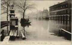 Carte postale ancienne Paris 12e - Inondations de Paris - Quai de la Rapée - Ll.55 
                                                                     à Paris
                                