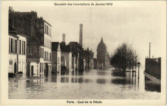 Paris 12e - Souvenir des Inondations - Quai de la Râpée à Paris 12e