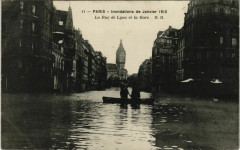 Carte postale ancienne Inondations de janvier 1910 - La rue de Lyon
                                                                     à Paris 12e
                                