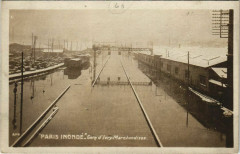 Carte postale ancienne Paris Inondé - Gare d'Ivry-Marchandises.
                                                                     à Paris 13e
                                