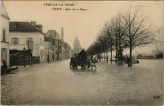Carte postale ancienne Crue de la Seine - Quai de la Rapée
                                                                     à Paris 4e
                                