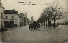Carte postale ancienne Crue de la Seine - Quai de la Rapée
                                                                     à Paris 4e
                                