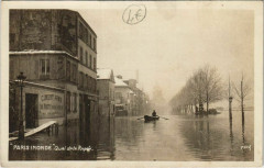 Carte postale ancienne Paris 12e - Paris inondé - Quai de la Rapée
                                                                     à Paris 12e
                                