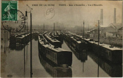 Carte postale ancienne Crue de la Seine - Gare d'Austerlitz - Vue d'Ensemble
                                                                     à Paris 13e
                                