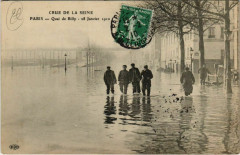 Carte postale ancienne Crue de la Seine - Quai de Billy - 28 Janvier 1910
                                                                     à Paris 16e
                                