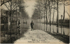 Crue de la Seine - Quai de Billy - 28 Janvier 1910 à Paris 16e