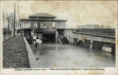 Carte postale ancienne Paris Inondé (Janvier 1910) - Gare de Grenelle (Ceinture) - Ligne de Versailles.
																	 à Paris 15e
								