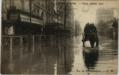 Carte postale ancienne Inondations - Paris, janvier 1910 - Rue de la Convention
                                                                     à Paris 15e
                                