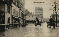 Carte postale ancienne Crue de la Seine - Grenelle - Boulevard de Grenelle 28 Janvier 1910
                                                                     à Paris 15e
                                