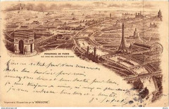 Carte postale ancienne Panorama de Paris - Vue prise des hauteurs de Saint-Cloud
                                                                     à Saint-Cloud
                                