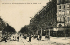 Paris Le Boulevard St-Marcel, pris de l'Avenue des Gobelins  à Paris