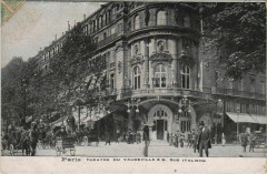 Carte postale ancienne Théâtre du Vaudeville et Boulevard des Italiens
                                                                     à Paris 9e
                                