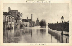 Souvenir des Inondations de Janvier 1910 - Quai de la Râpée à Paris 12e