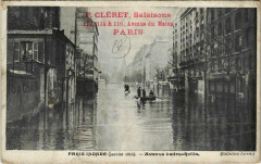 Carte postale ancienne Paris Inondé (Janvier 1910) - Avenue Ledru-Rollin
                                                                     à Paris 12e
                                