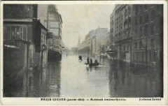 Carte postale ancienne Paris Inondé (Janvier 1910) - Avenue Ledru-Rollin
                                                                     à Paris 12e
                                