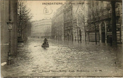 Inondations - janvier 1910 - Avenue Ledru-Rollin, Faubourg Saint-Antoine à Paris 12e