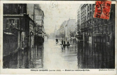 Carte postale ancienne Paris Inondé (Janvier 1910) - Avenue Ledru-Rollin
                                                                     à Paris 12e
                                