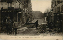 Carte postale ancienne Inondations de Paris - Rue Gros
                                                                     à Paris 16e
                                