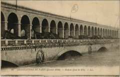 Carte postale ancienne Inondations de Paris - Radeau Quai de Billy
                                                                     à Paris 16e
                                