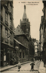 Paris 5e - Eglise St-Séverin et rue St-Séverin  à Paris 5e