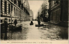 Paris 7e - Inondation de Paris - La Rue de Lille - Ll.214  à Paris 7e