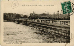 Paris 7e - La Crue de Janvier 1910 - Le Pont de l'Alma  à Paris 7e