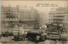 Paris 8e - Crue de la Seine - Cour du Hâvre et Rue du Hâvre  à Paris 8e