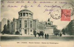 Carte postale ancienne Musée Guimet - Statue de Washington
                                                                     à Paris 16e
                                