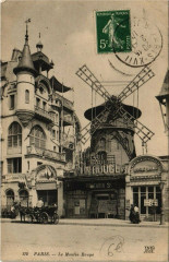 Carte postale ancienne Le Moulin Rouge
                                                                     à Paris 18e
                                