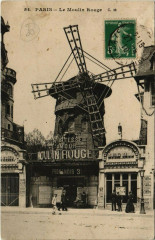 Carte postale ancienne Le Moulin Rouge
                                                                     à Paris 18e
                                