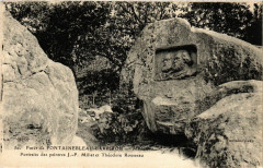 Foret de Fontainebleau - Barbizon - Portaits des peintres J.F. à Fontainebleau