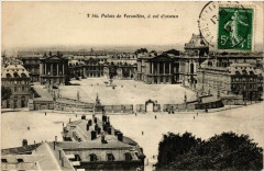 Palais de Versailles a vol d'oiseau à Versailles