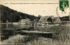L'Etang du Garnd Moulin et Statue de Pelouse a Cernay-la-Ville à Cernay-la-Ville