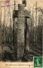 Croix Pucelle posée en 1436 (Foret de Saint-Germain)