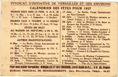 Calendrier des Fetes pour 1937 -
													78 Yvelines
												