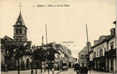 Deuil - Place et le rue d'Eglise