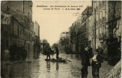 Asniéres - Les Inondations de Janvier 1910 - Avenue de Paris -
													92 Hauts de Seine
												