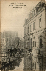 Carte postale ancienne Crue de la Seine - La Mairie
                                                                     à Clichy
                                