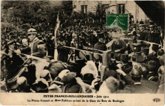 Carte postale ancienne Fêtes franco-hollandaises - Juin 1912 - Le Prince Consort et Mme Fallières sortant de la Gare du Bois de Boulogne
                                                                     à Paris 16e
                                