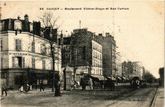 Carte postale ancienne Boulevard Victor-Hugo et Rue Curton
                                                                     à Clichy
                                