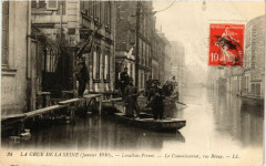 La Crue de la Seine-Levallois Perret-Le Commissariat,Rue Rivay à Levallois-Perret