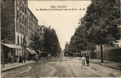 Carte postale ancienne Le Boulevard National vers le Pont
                                                                     à Clichy
                                