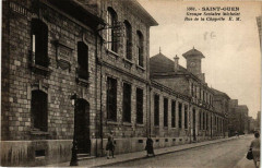Carte postale ancienne Groupe Scolaire Michelet - Rue de la Chapelle
                                                                     à Saint-Ouen-sur-Seine
                                