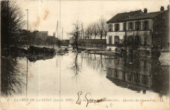 Ile Saint-Denis Quartier du Chemin Vert Crue de la Seine 1910 à Saint-Denis