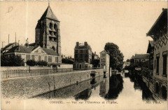 Corbeil - Vue sur l'Essonnes et l'Eglise