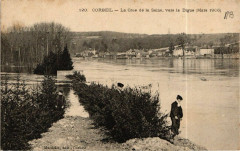 Corbeil - La Crue de la Seine - vers la Digue