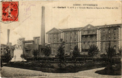 Carte postale ancienne Corbeil / Grands Moulins Et Square De L'Hotel De Ville
                                                                     à Corbeil-Essonnes
                                