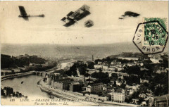 Lyon- Grande Semaine d'Aviation,vue sur la Saone France à Lyon