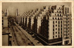 Carte postale ancienne Villeurbanne Avenue de l'Hotel de Ville et les 2 Tours de 18 etage
                                                                     à Villeurbanne
                                